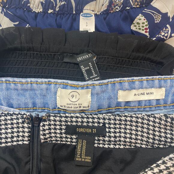 Old Navy Cotton On Women Multi Denim Ruffle Mini Skirt 4Pc Lot Set Size M/S/6/26 - Picture 6 of 8